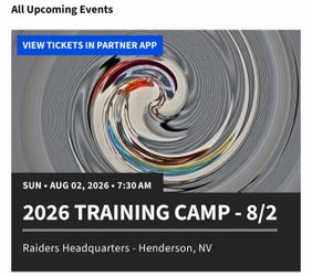 2026 Raiders Training Camp Ticket – Aug 2