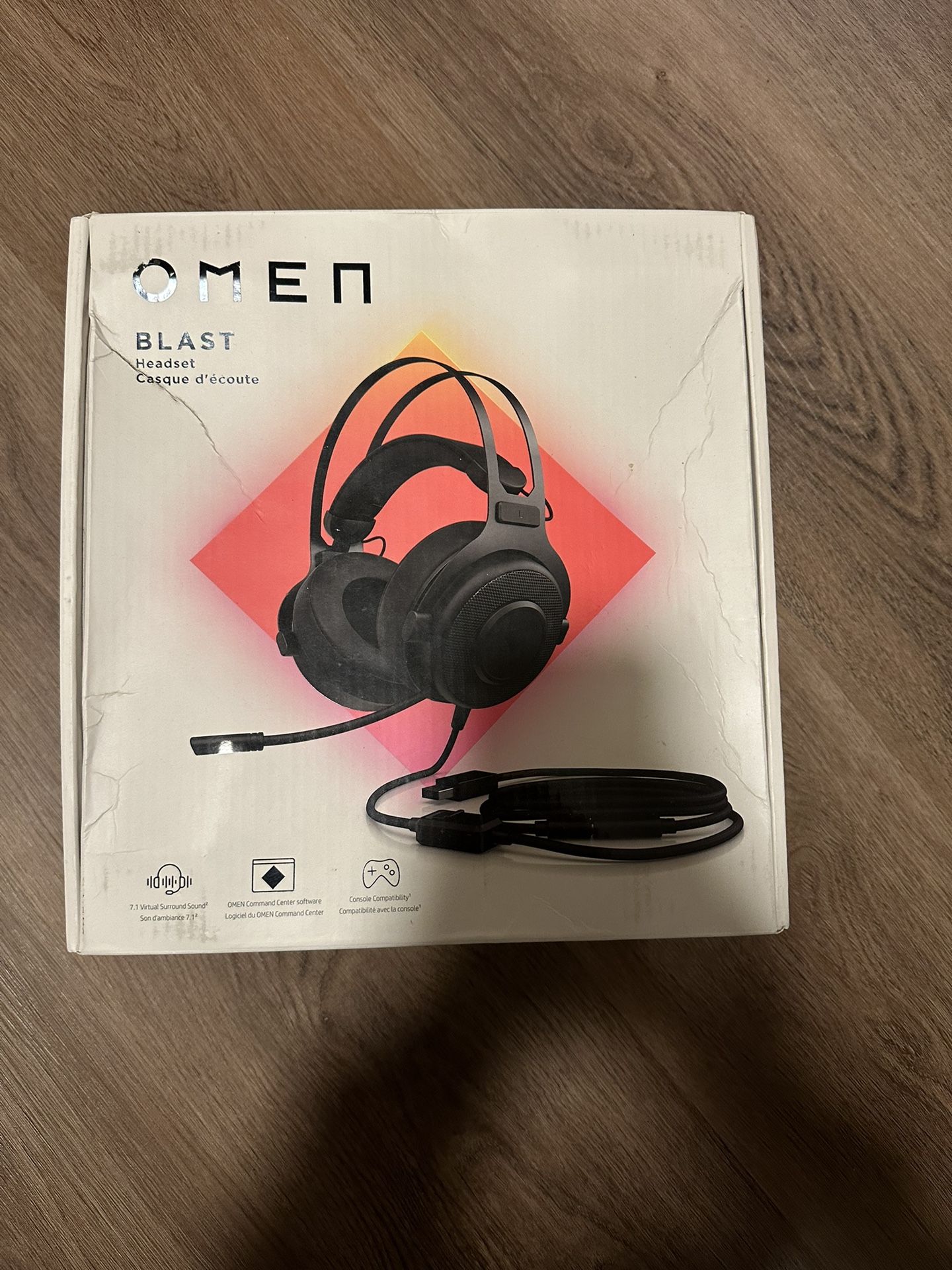 HP OMEN Blast Headset | Gaming Headset with Retractable, Noise Canceling Microphone and 7.1 Surround Sound | Multi-Compatible Xbox One, PS4, and PC He