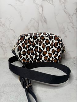 Kate Spade Madison Small Leopard Print Camera Crossbody Bag