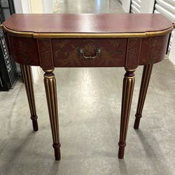 Antique Mahogany Console Hall Table With Single Drawer