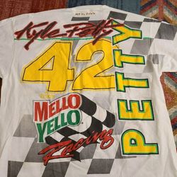 vintage 1994 Motorsport Traditions Kyle Petty Mellow Yellow XL AOP Nascar Tee