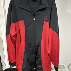 Extra Large Loose Fit, Red And Black Jordan Zip Up Jacket