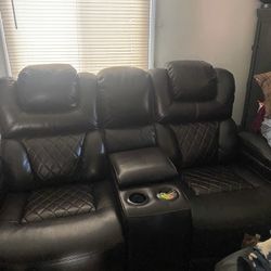 Leather Recliner Sofa 