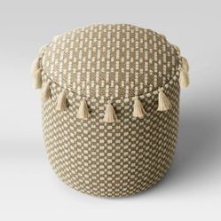 New Round Embroidered Pouf Ottoman Opalhouse