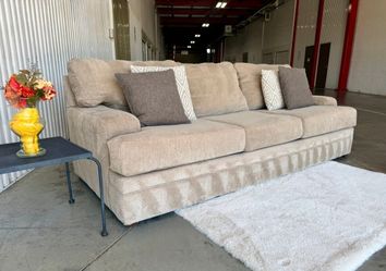 Signature By Design Ashley Taupe Sofa In Chenille Including Delivery