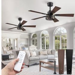 🚨 2 Pack 42” Farmhouse Ceiling Fans w/ Lights Remote $89.99 MUST GO!