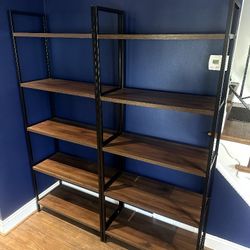 Bookshelves. 2 - 72" Loring 5 Shelf Ladder Bookshelf - Threshold