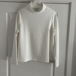 Spanx White Mock Turtleneck Long Sleeve.  Size L