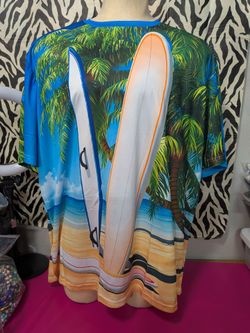 Tropical Beach Surfboard All-Over Print T-Shirt