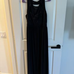 Elegant Black Sequin Maxi Dress – Size XL