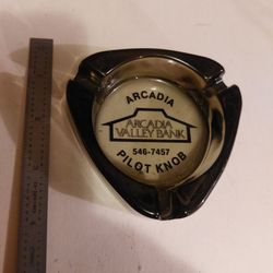 Vintage Arcadia Missouri Bank Glass Ash Tray