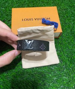 Louis Vuitton Slim Leather Black Monogram Bracelet