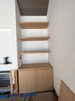 2 WOOD FLOATING SHELVES 16” BY 45”