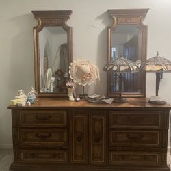 Large Dresser With Two Mirrors 