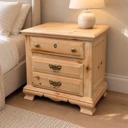 3-Drawer Pine Nightstand – Delivery Available