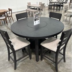 5 piece counter height round dining table set