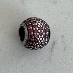 PANDORA Retired ESSENCE Sterling Silver PASSION Charm with Red Zirconia 