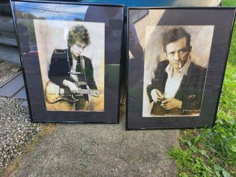 Bob Dylan, Johnny Cash Framed Prints 16x20