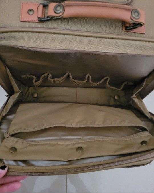 Vintage Hartmann Wheeled Carry-On Luggage Briefcase Nylon & Leather Trim Rolling