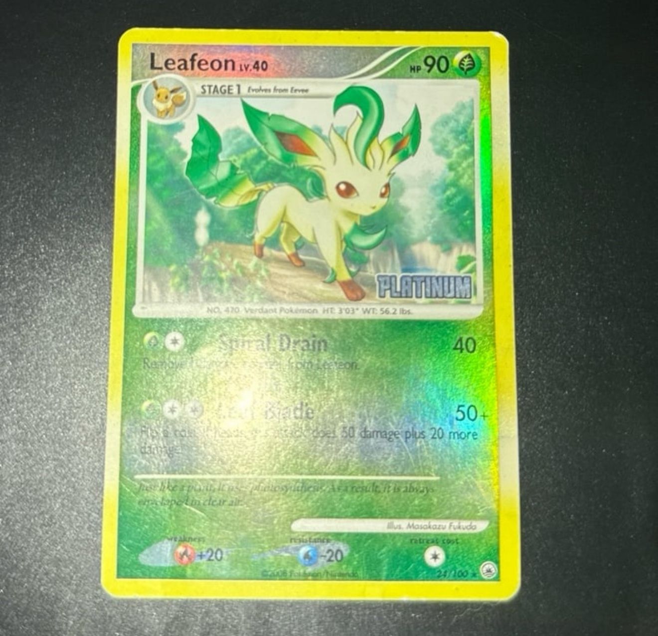 Leafon Platinum Burger King Promos Stamped 24/100 Rare year 2008 reverse Holo Hp