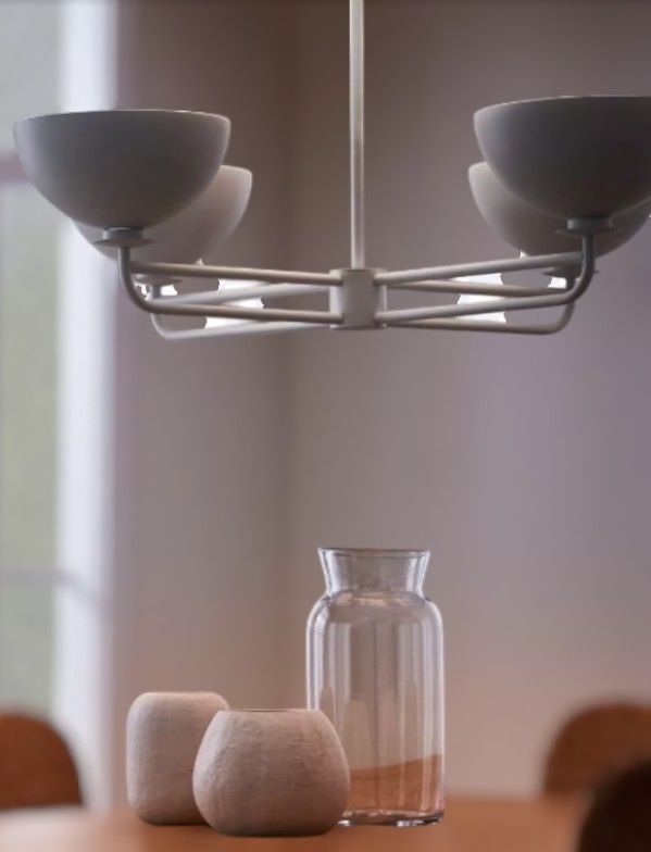 Brand New Done Chandelier Ceiling Light Fixture white Metal - Threshold Designed Studio MC Gee