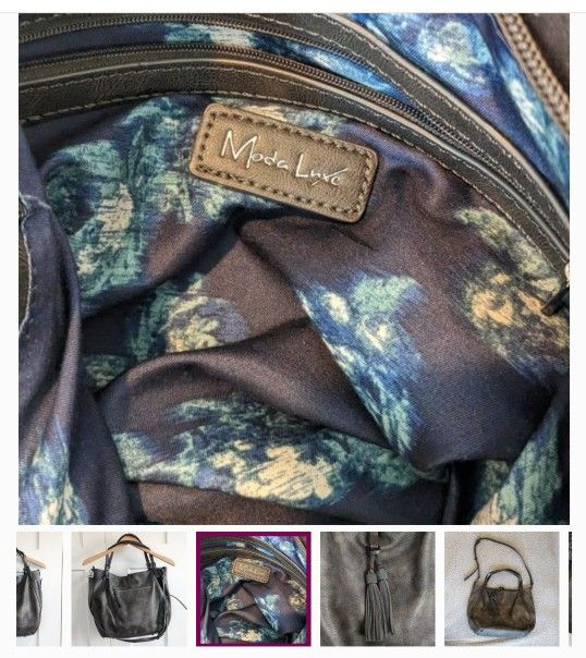 Grey Moda Luxe SANTIAGO Leather Bag