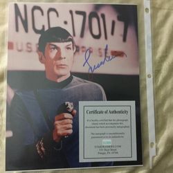Autographs Leonard Nimoy (Deceased) Spock Of Star Trek W COA.