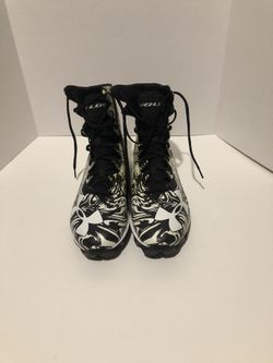 White And Black Under Armour Football Cleats
