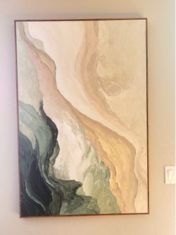 Large Framed Textured Abstract Wall Art – 38x42