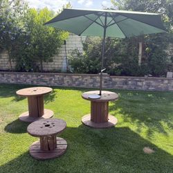Cable Reel Tables With Holes For Umbrelle
