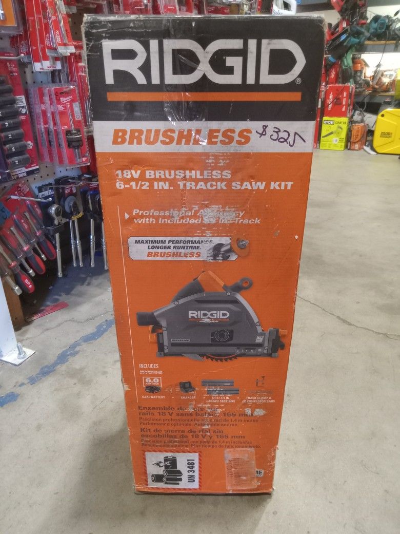 Ridgid 18V Brushless 6-1/2in. Track Saw Kit.