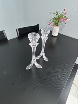 Lead Crystal Glass Candlestick Holders