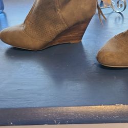 Report Olive Green Booties- size 8, about 4-inch heel