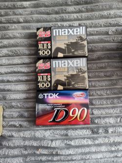 Maxell XLII-S 100 and TDK D90 Blank Cassette Tapes