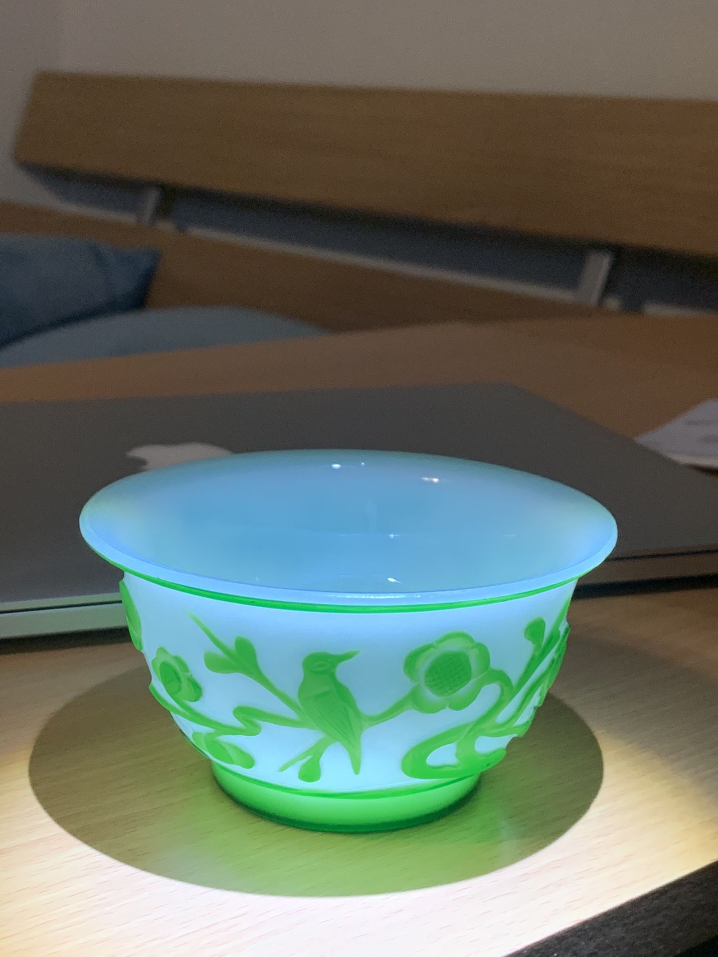 Vintage Chinese glass bowl