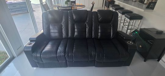 Power reclining sofa with led lights.