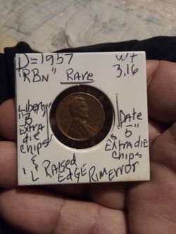 🇺🇸A. Lincoln .🌾Wheat Penny. (1957="D") Wt:3.16( W./ Errors
