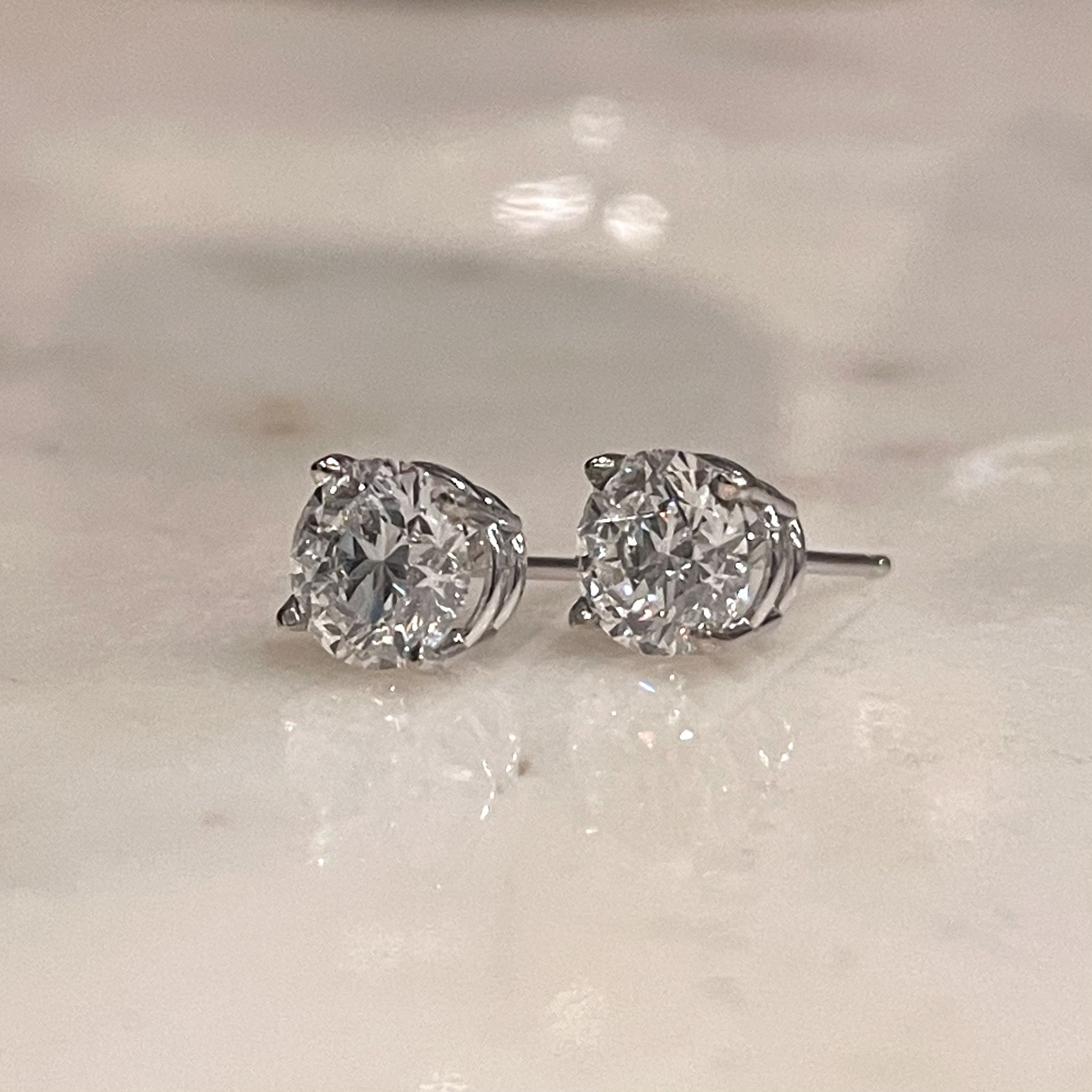 14K White Gold Lab Grown Diamond Stud Earrings