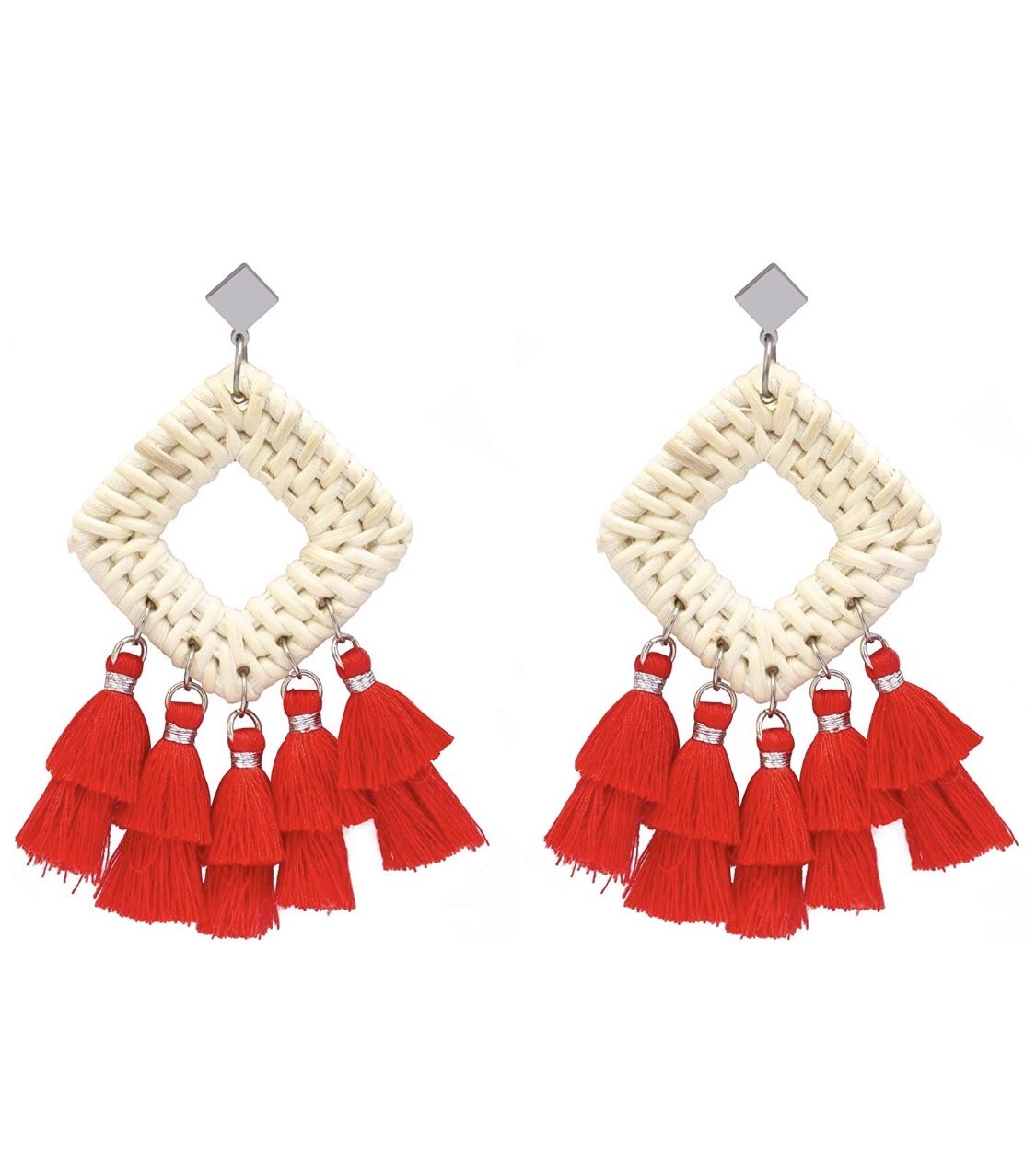 Tassel Earrings Statement Handmade Dangle Fringe Earrings