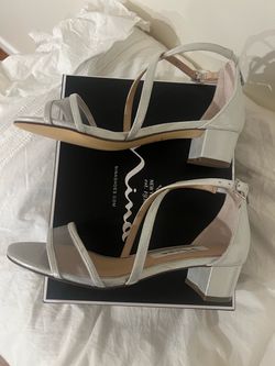 Nina Shoes Silver Block Heel Sandals