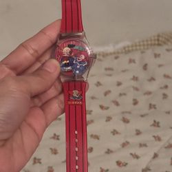Swatch watch is the "The Boss" model from 1990, featuring Bozo the Clown