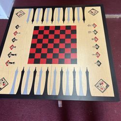 Game Table For Chess, Checkers And Backgammon