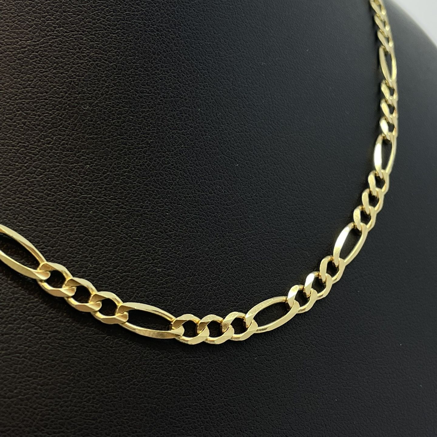 Gold Figaro Chain 14K Solid Gold New 