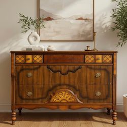 Gorgeous lowboy vintage solid wood dresser
