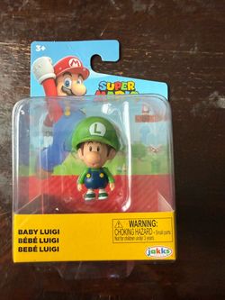 Jakks Pacific World of Nintendo Super Mario BABY LUIGI 2.5" Mini Figure NEW