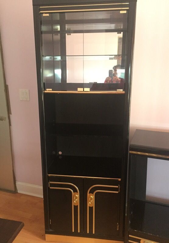 Beautiful black and gold wall unit $85 obo,All Products : American Fashion Style Bags On Sale