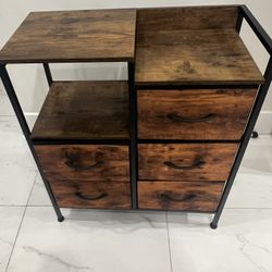 Furnulem 5 Drawer Rustic Brown Dresser