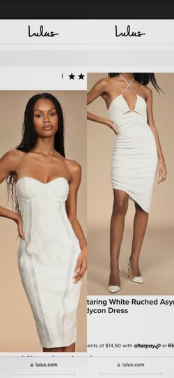 Lot of 2 Lulus White bridal wedding cocktail Dress Size XS Extra S Small Brand New In Bag With Tag