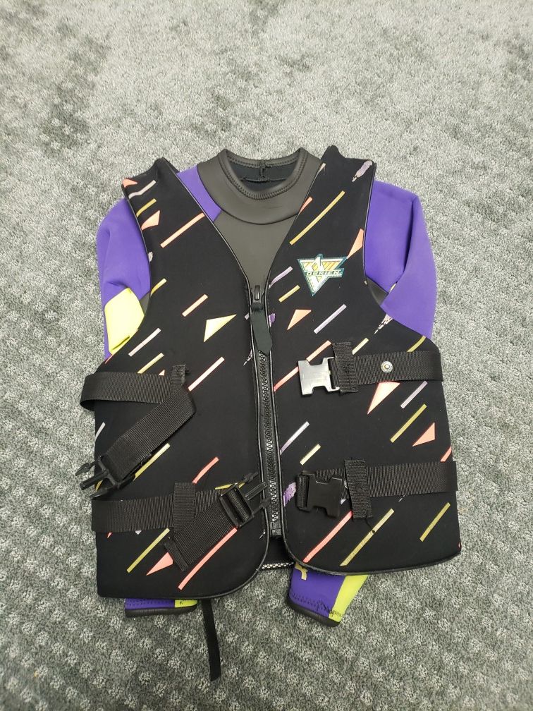 Wet suit top only with vest purple