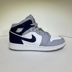 Air Jordan 1 mid White/ Midnight navy/ wolf gray